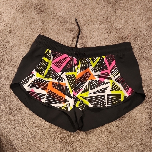 Fabletic Women's Black and Multicolor Patterned Shorts - Picture 1 of 5